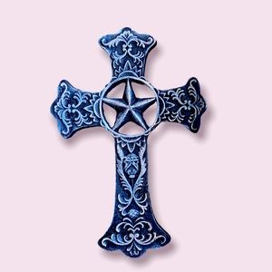 Metal Metallic Color Cross with Western Star